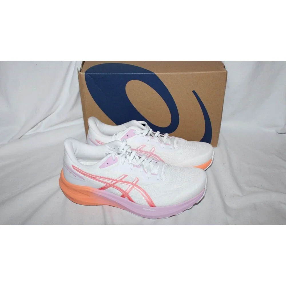 ASICS GT-1000 13 White Coral Reef Women's Running Athletic Sneakers NEW Sz 9.5